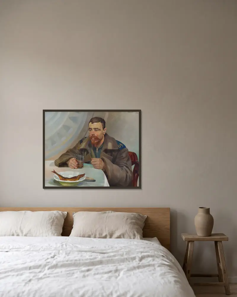 Exil – högra delen av triptyken av Jacek Malczewski inramad på en vägg
