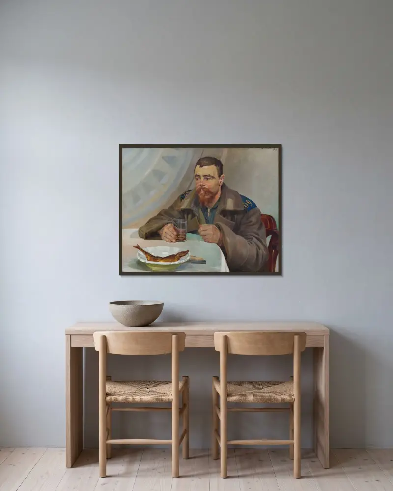 Exil – högra delen av triptyken av Jacek Malczewski inramad på en vägg