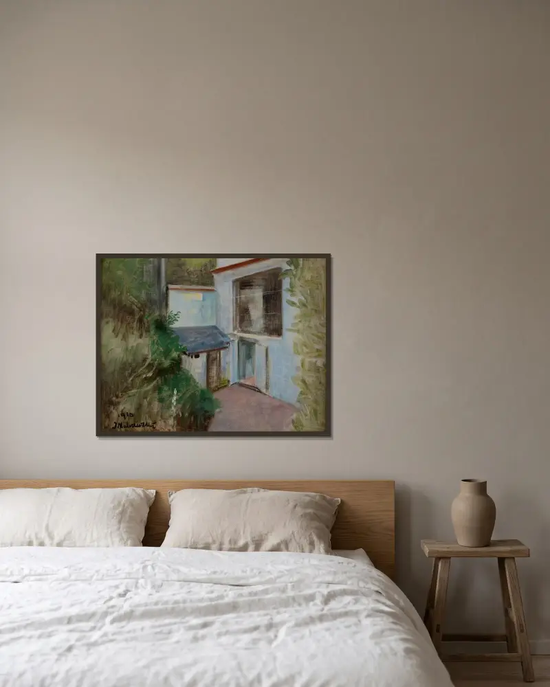 Från sin egen villa av Jacek Malczewski inramad på en vägg
