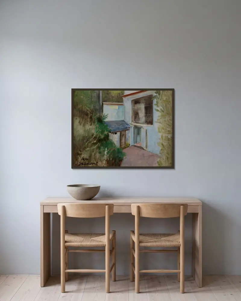 Från sin egen villa av Jacek Malczewski inramad på en vägg