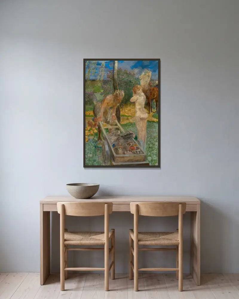Begravning av en målarlärling av Jacek Malczewski inramad på en vägg
