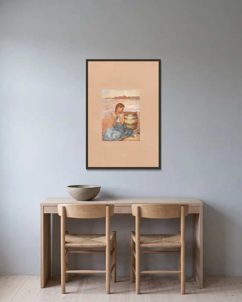 Der vergiftete Brunnen, Tafel 6 von Jacek Malczewski gerahmt an einer Wand