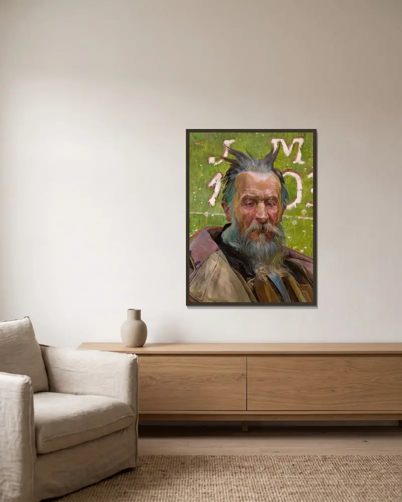 Moses av Jacek Malczewski inramad på en vägg