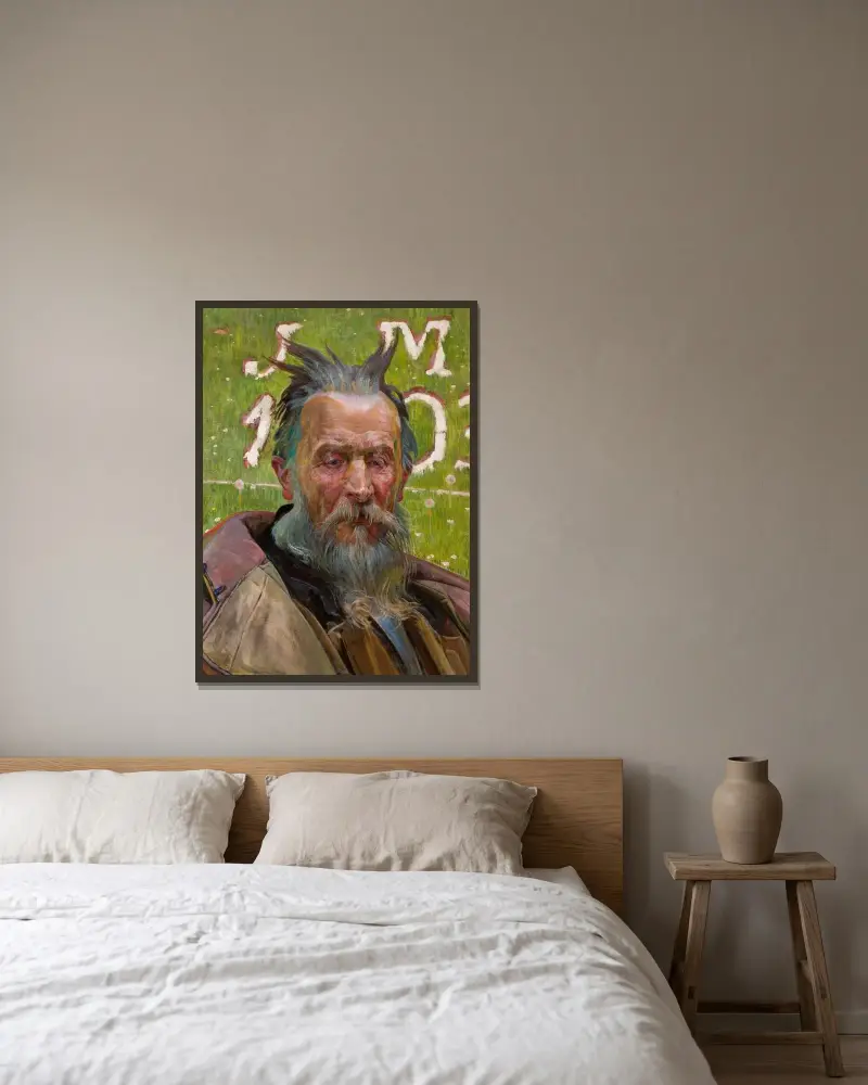 Moses av Jacek Malczewski inramad på en vägg