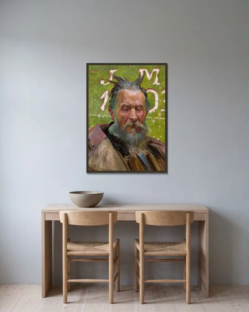 Moses av Jacek Malczewski inramad på en vägg