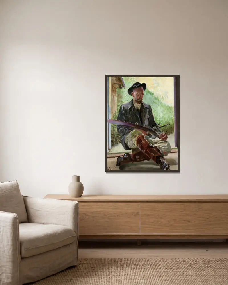 Meine Modelle – Triptychon (Mittelteil), 1909 – Nr. 1 von Jacek Malczewski gerahmt an einer Wand