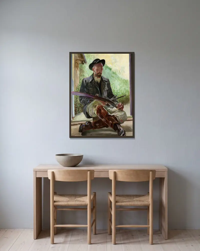 Meine Modelle – Triptychon (Mittelteil), 1909 – Nr. 1 von Jacek Malczewski gerahmt an einer Wand
