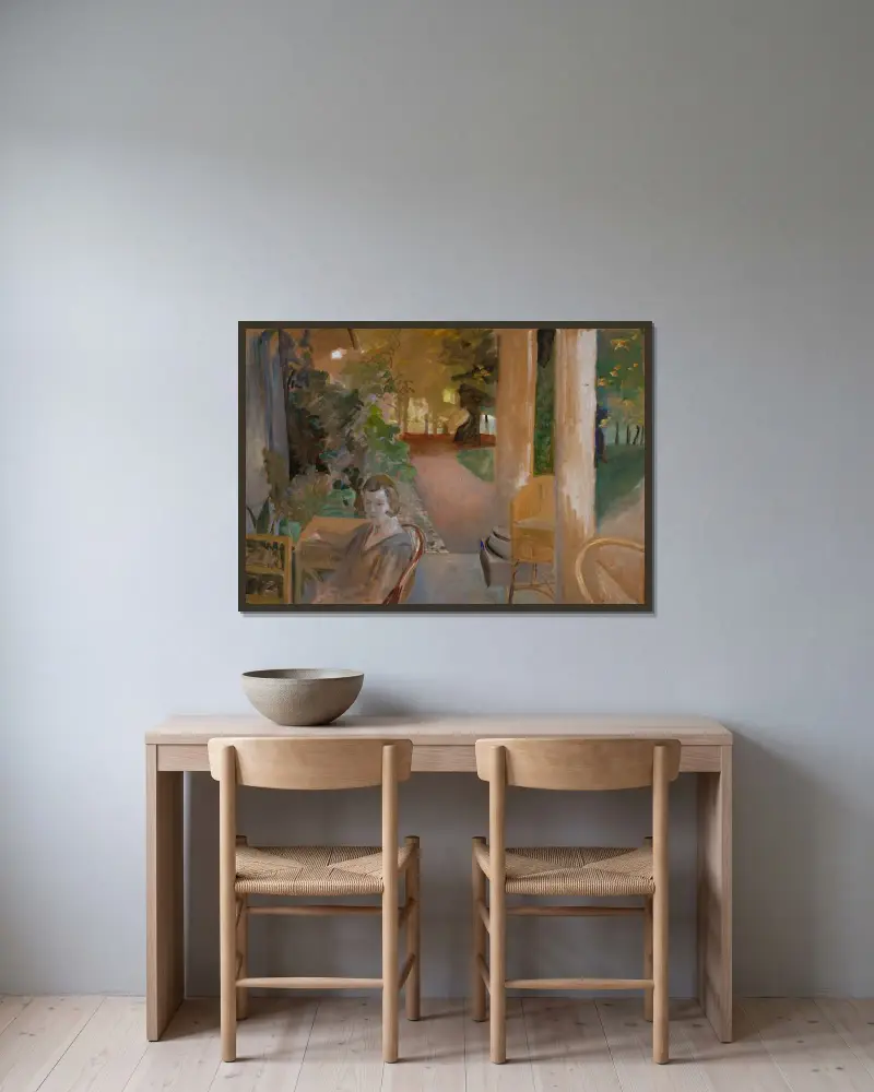 På verandan av Jacek Malczewski inramad på en vägg