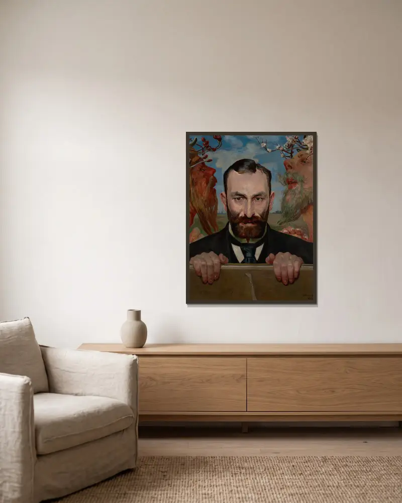 Portrait of Feliks Jasieński, 1903 – nr 2 av Jacek Malczewski inramad på en vägg