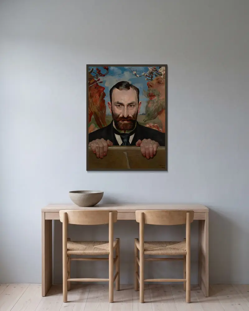 Portrait of Feliks Jasieński, 1903 – nr 2 av Jacek Malczewski inramad på en vägg