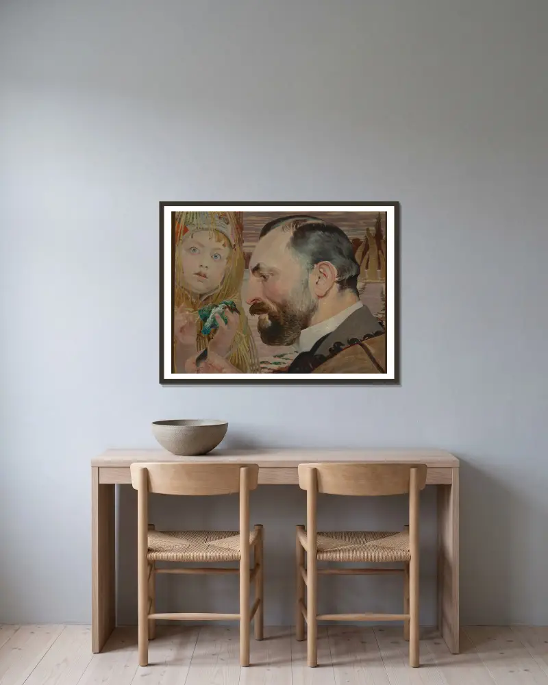 Porträtt av Feliks Jasieński, 1903 – nr 1 av Jacek Malczewski inramad på en vägg