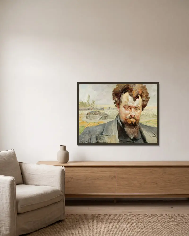 Porträtt av Jan Kasprowicz av Jacek Malczewski inramad på en vägg