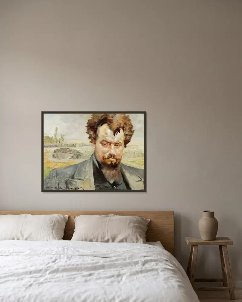Porträtt av Jan Kasprowicz av Jacek Malczewski inramad på en vägg