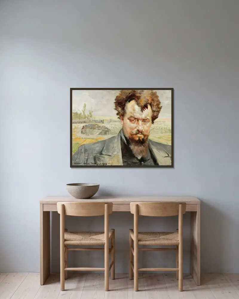 Porträtt av Jan Kasprowicz av Jacek Malczewski inramad på en vägg