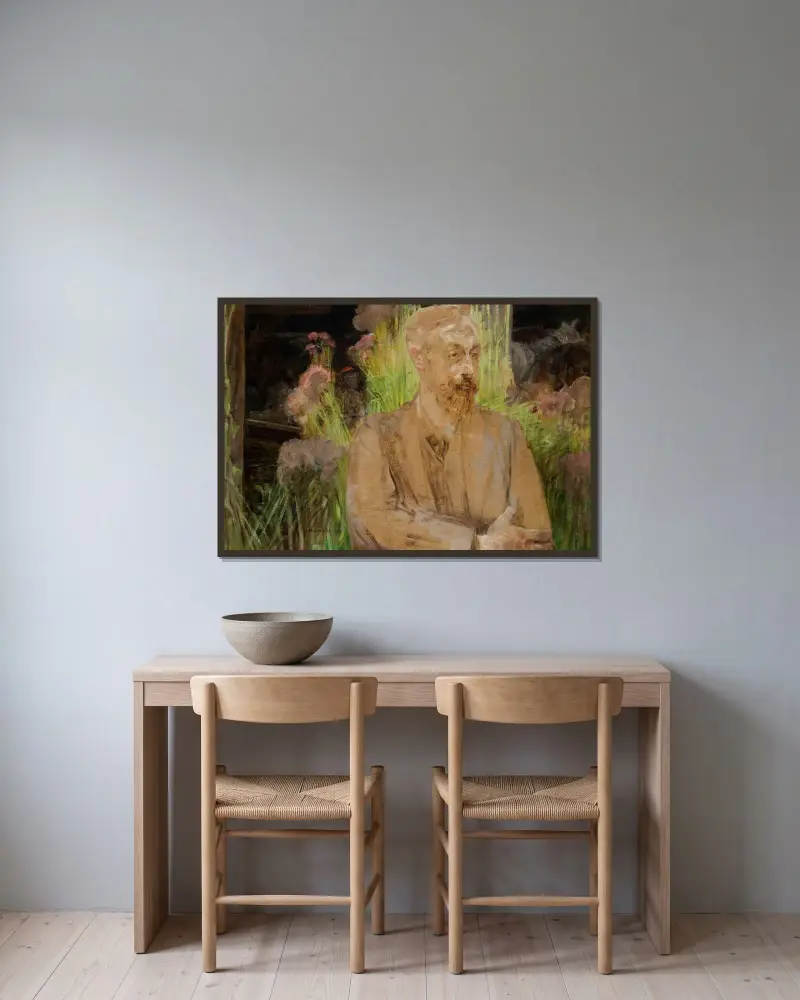 Portrait Study (Stanisław Dębicki – Artist, Painter) von Jacek Malczewski gerahmt an einer Wand