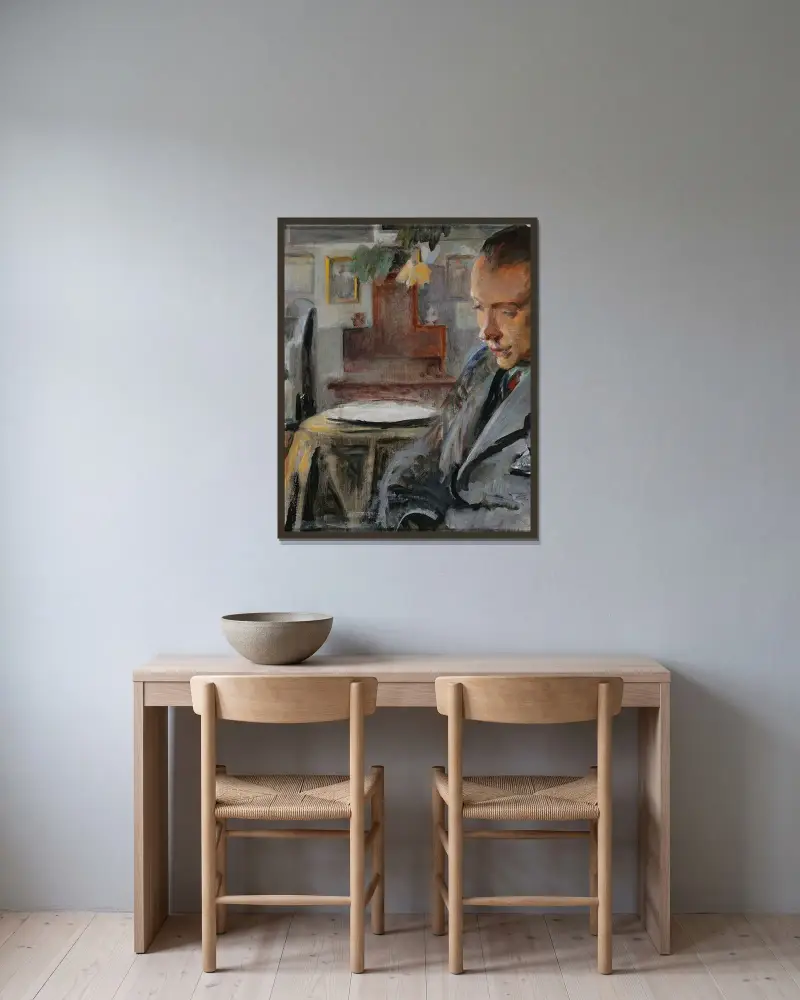 Portrait study (Rafał, the artist’s son) von Jacek Malczewski gerahmt an einer Wand
