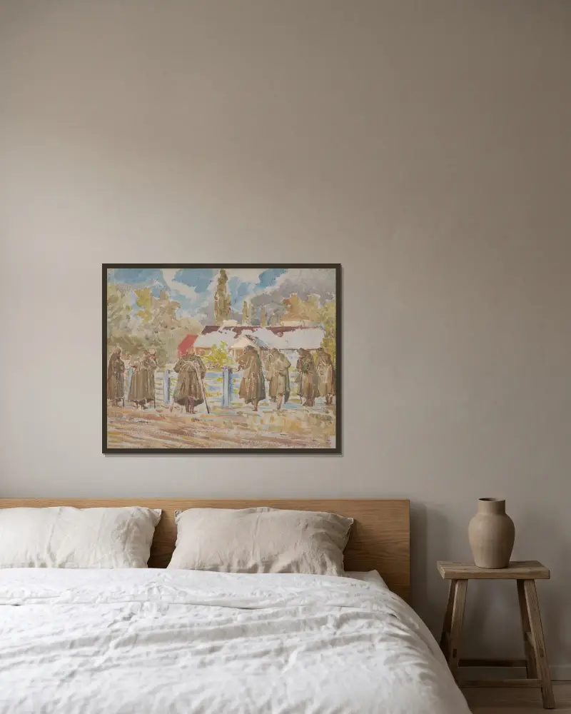 Sybirakernas återkomst av Jacek Malczewski inramad på en vägg
