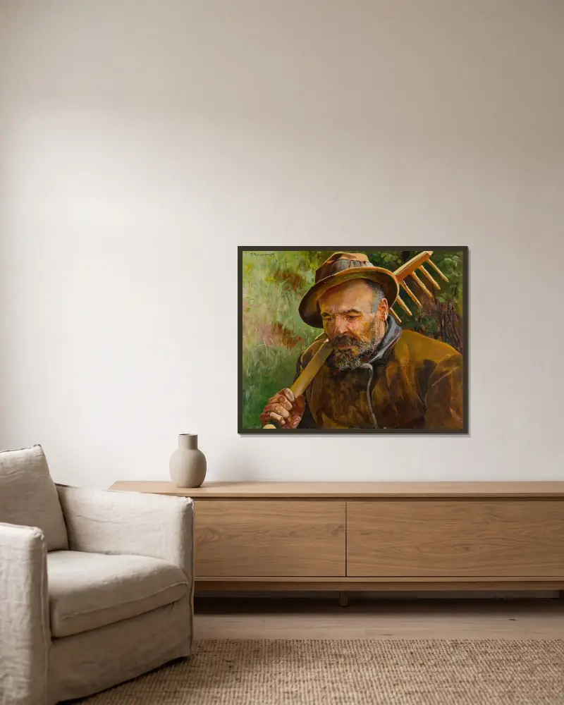 Returning from the Fields von Jacek Malczewski gerahmt an einer Wand