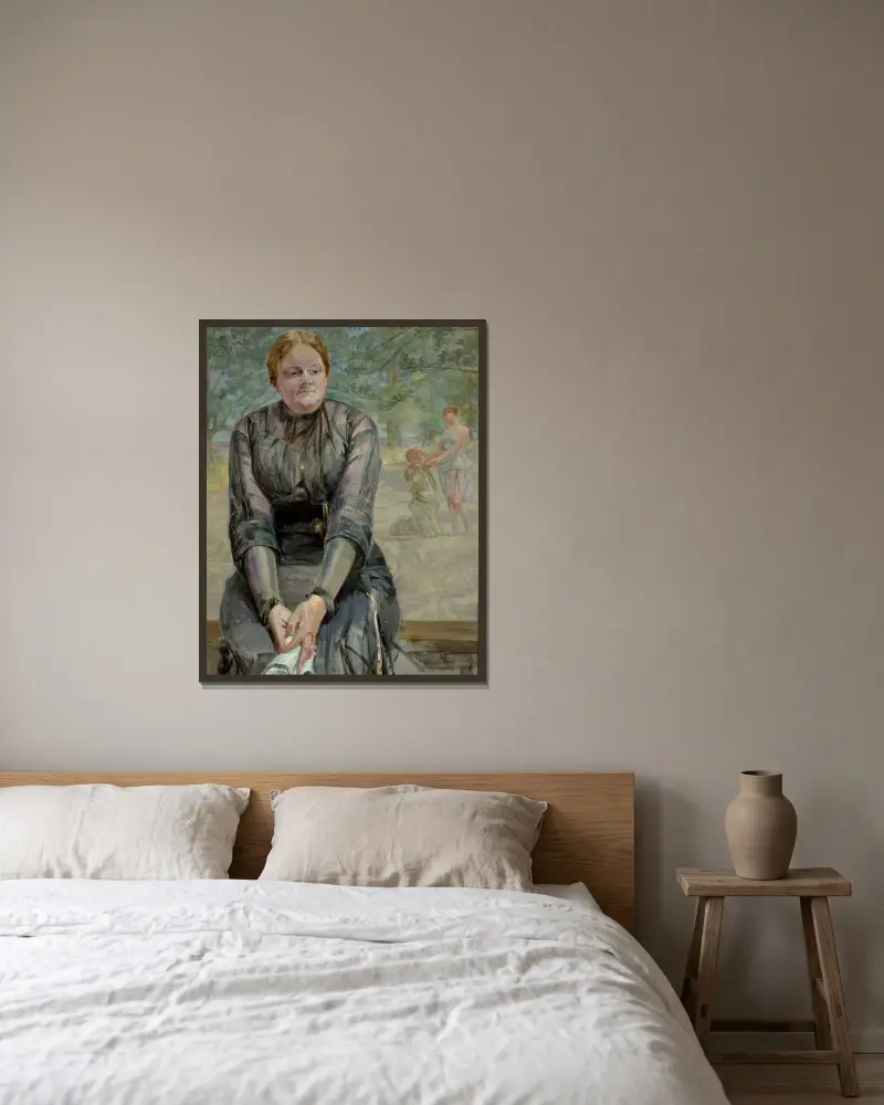Dröm – porträtt av syster Helena Karczewska av Jacek Malczewski inramad på en vägg