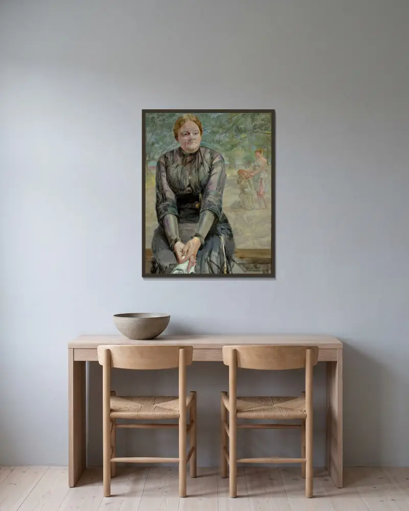 Dröm – porträtt av syster Helena Karczewska av Jacek Malczewski inramad på en vägg
