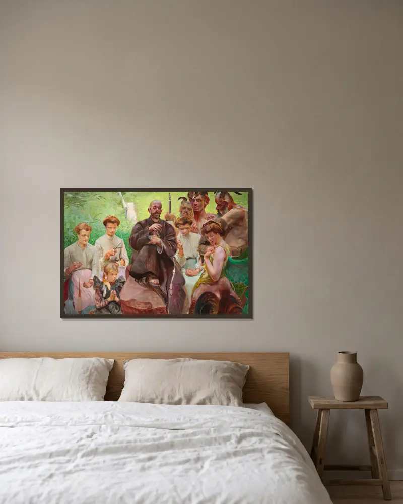 Der heilige Franziskus von Jacek Malczewski gerahmt an einer Wand