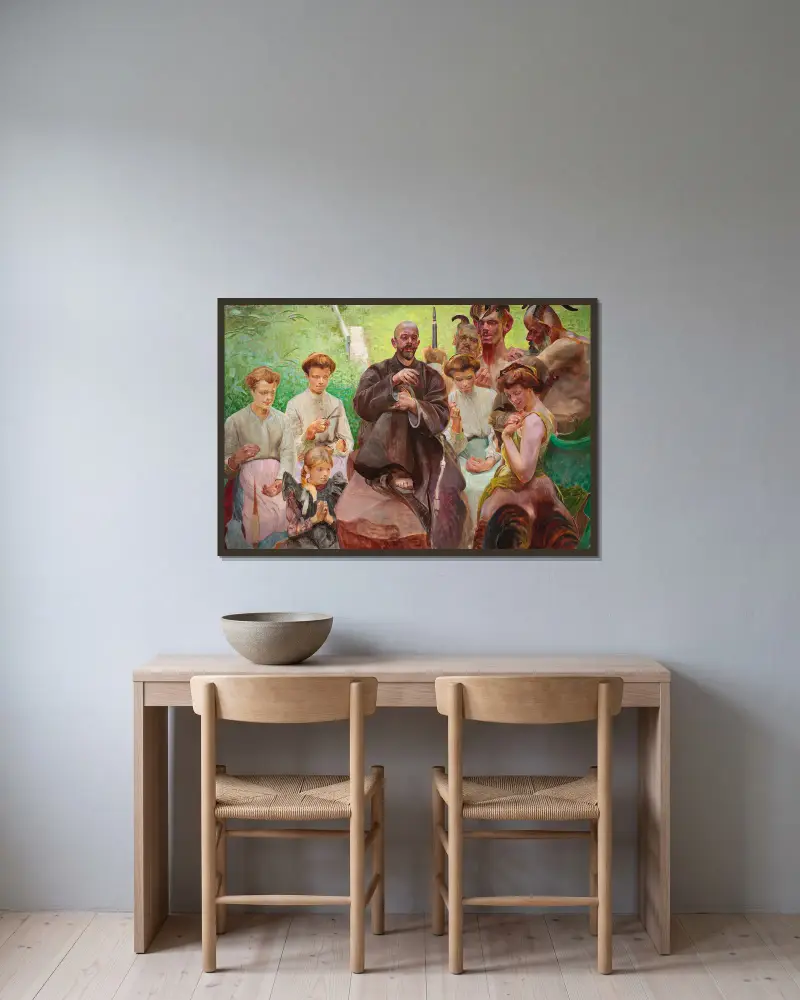 Der heilige Franziskus von Jacek Malczewski gerahmt an einer Wand