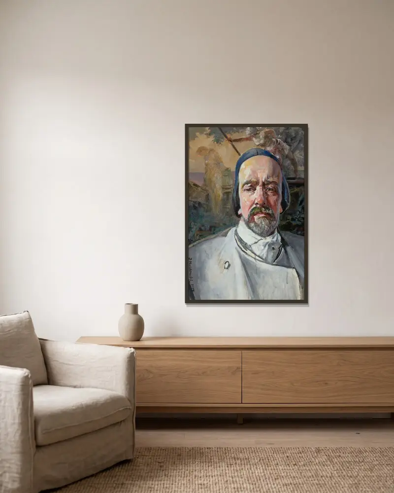 Self-portrait von Jacek Malczewski gerahmt an einer Wand