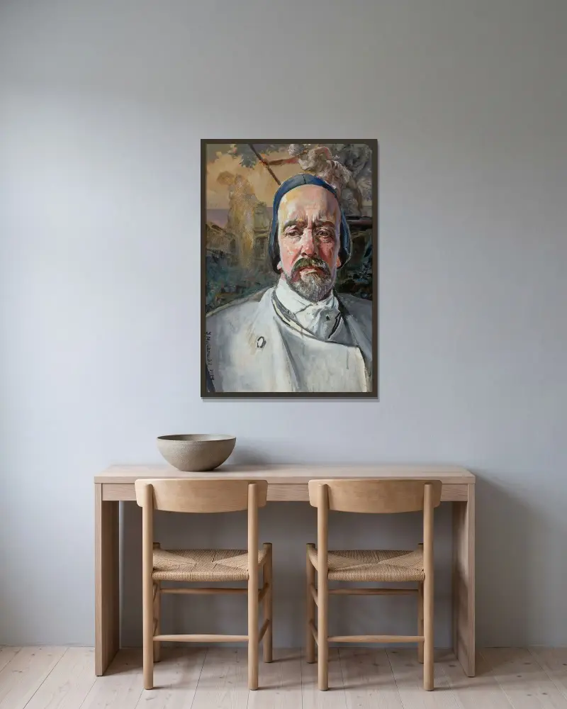 Self-portrait von Jacek Malczewski gerahmt an einer Wand