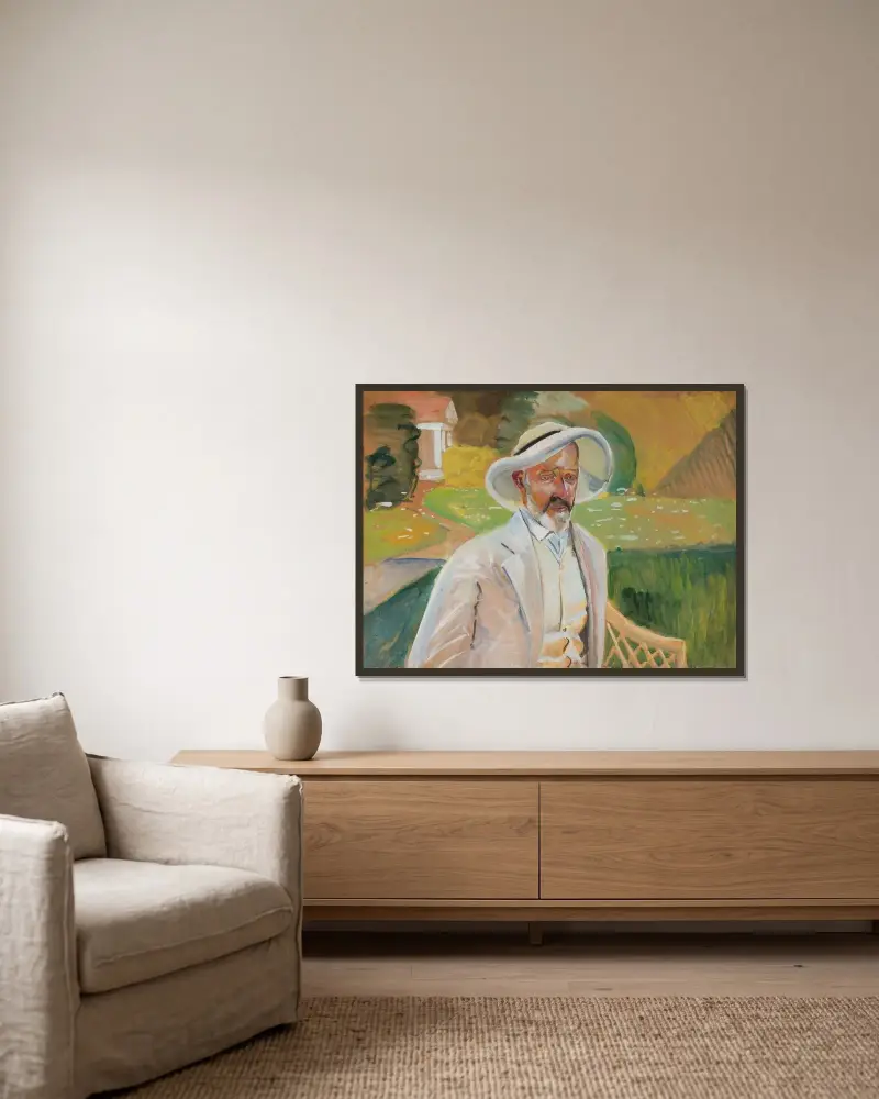 Självporträtt av Jacek Malczewski inramad på en vägg
