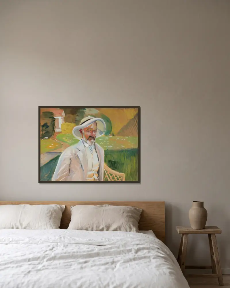 Självporträtt av Jacek Malczewski inramad på en vägg