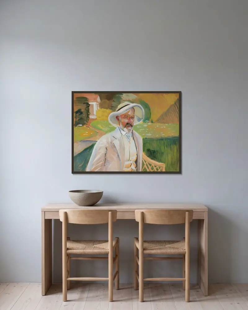 Självporträtt av Jacek Malczewski inramad på en vägg