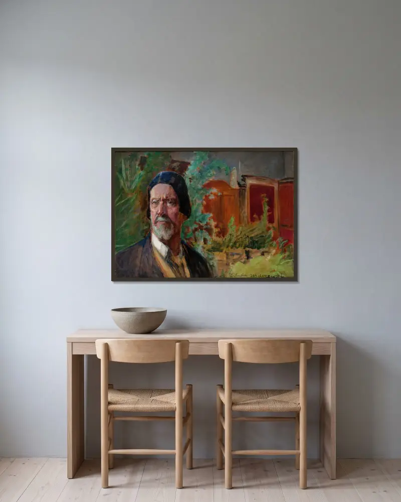Self-Portrait von Jacek Malczewski gerahmt an einer Wand