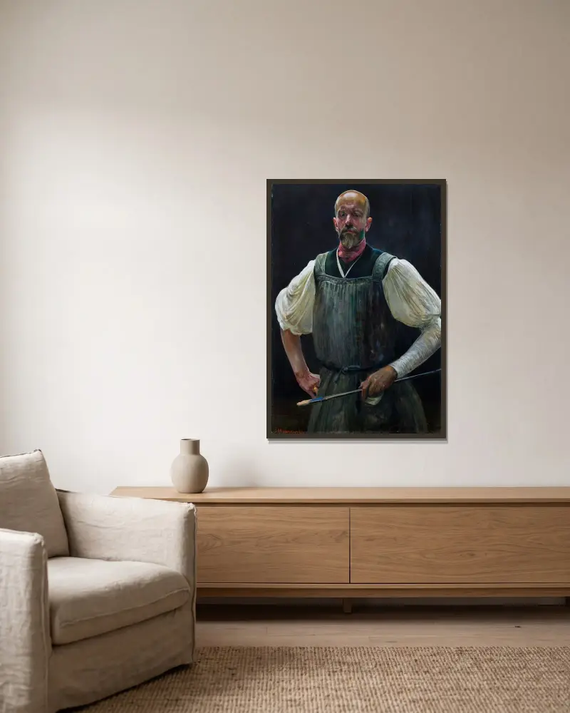 Self-Portrait von Jacek Malczewski gerahmt an einer Wand