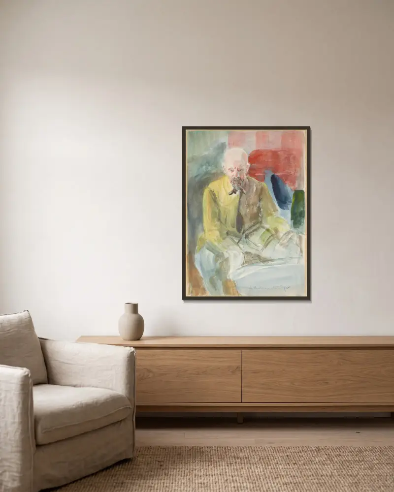 Självporträtt av Jacek Malczewski inramad på en vägg