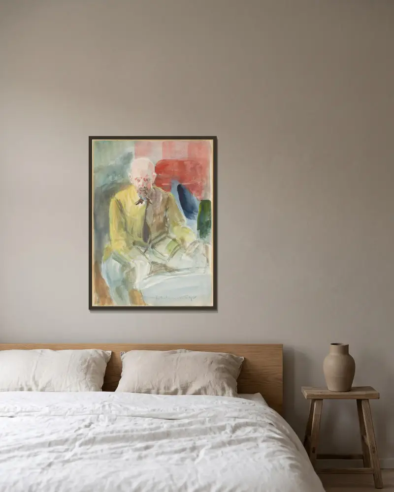 Självporträtt av Jacek Malczewski inramad på en vägg