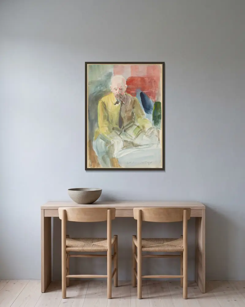 Självporträtt av Jacek Malczewski inramad på en vägg