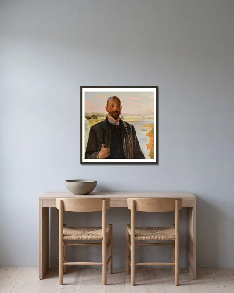 Autoportrét, Jacek Malczewski v rámu na stěně