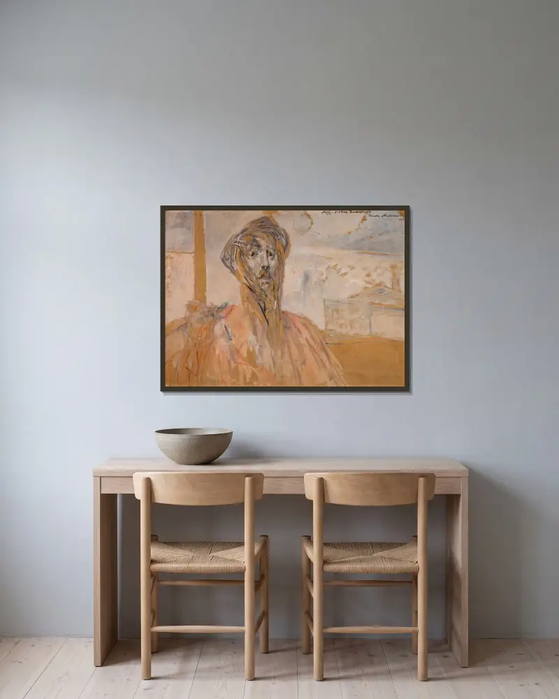 Self-portrait, sketch, Jacek Malczewski w ramie na ścianie