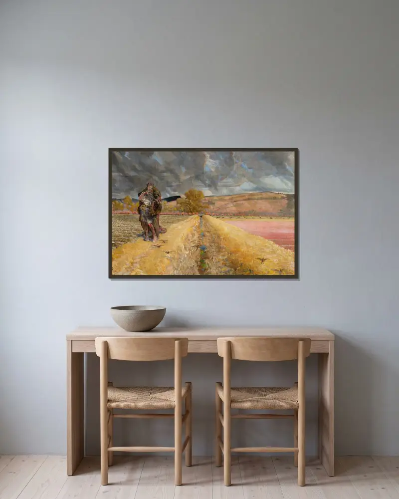 St Agnes von Jacek Malczewski gerahmt an einer Wand