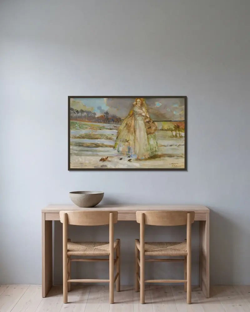 St Agnes von Jacek Malczewski gerahmt an einer Wand
