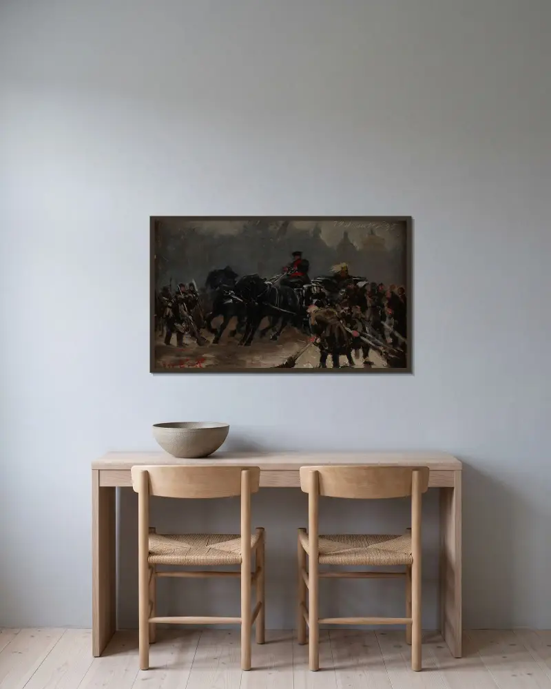 Där kommer tsaren av Jacek Malczewski inramad på en vägg