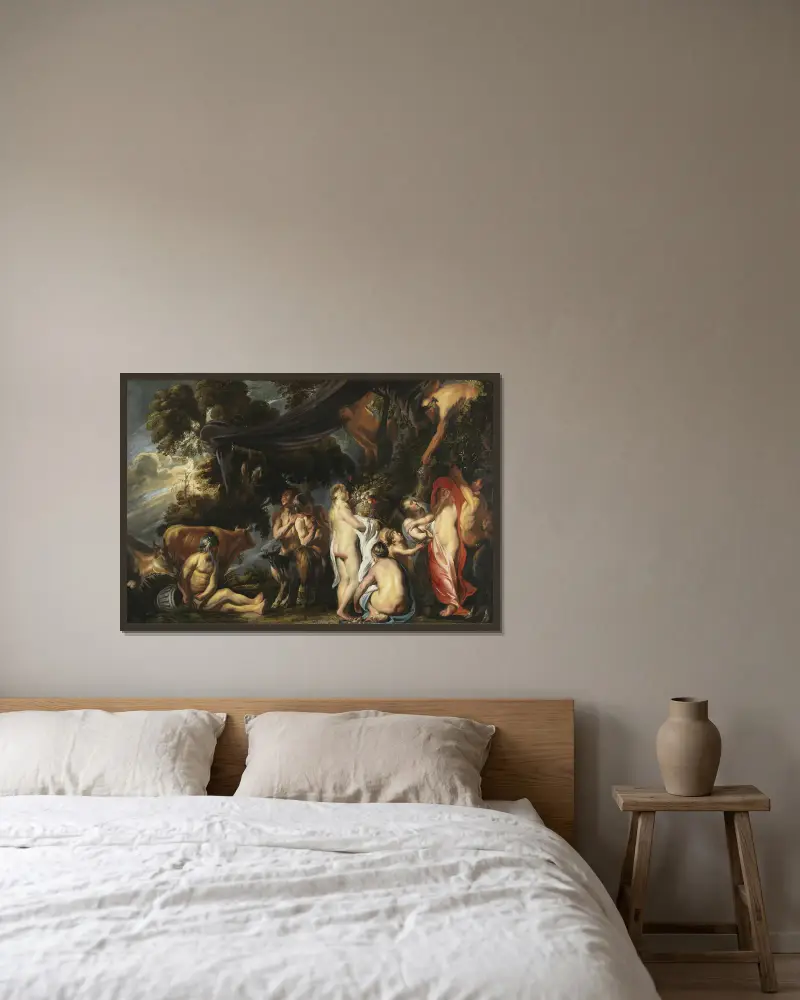 Allegory of Fertility av Jacob Jordaens inramad på en vägg