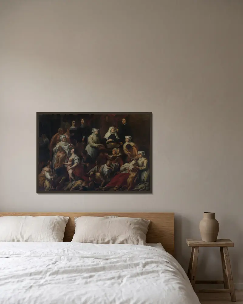 Antwerp Hospital Nuns av Jacob Jordaens inramad på en vägg