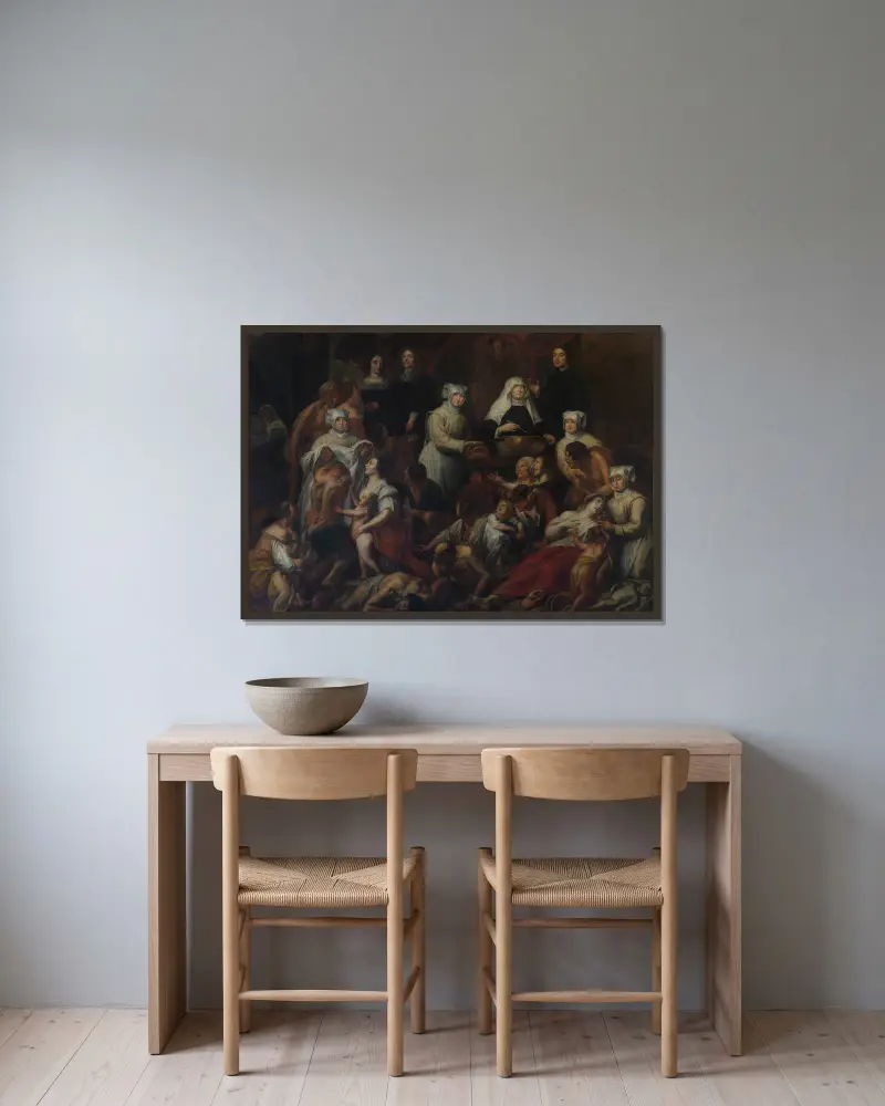 Antwerp Hospital Nuns av Jacob Jordaens inramad på en vägg