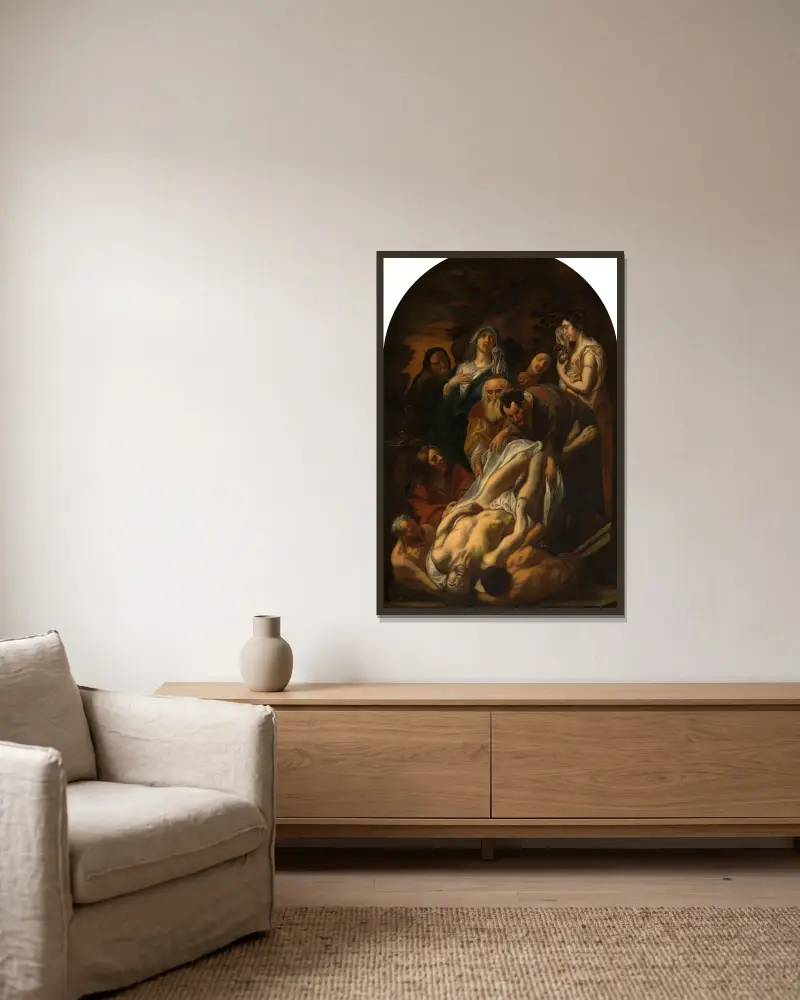 Christ’s Entombment av Jacob Jordaens inramad på en vägg