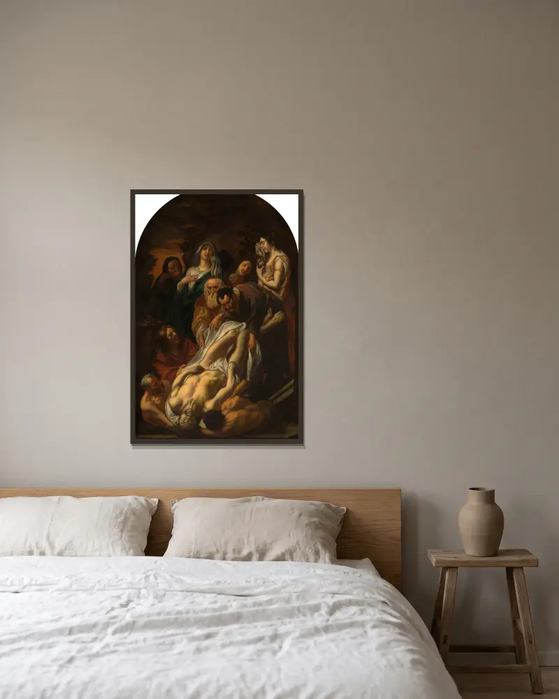 Christ’s Entombment av Jacob Jordaens inramad på en vägg
