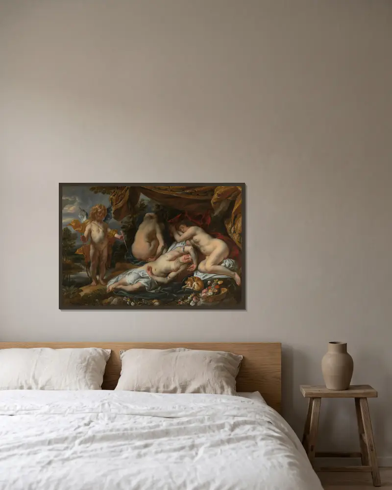 Amor i Psyche, Jacob Jordaens w ramie na ścianie