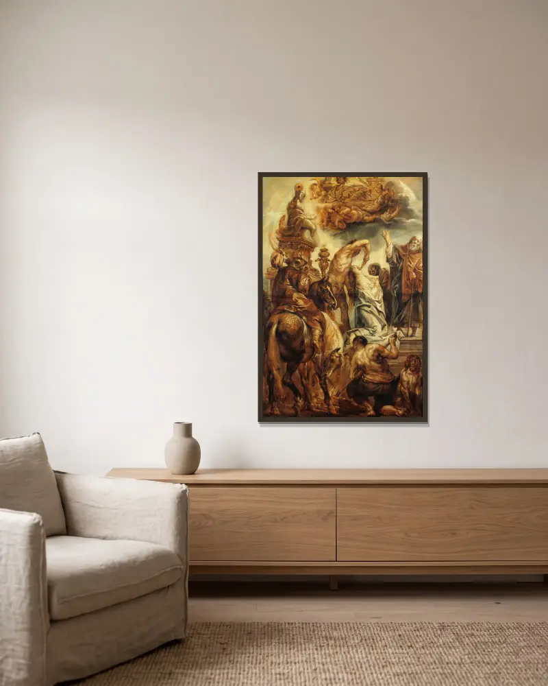 Le Martyre de Sainte Apolline av Jacob Jordaens inramad på en vägg