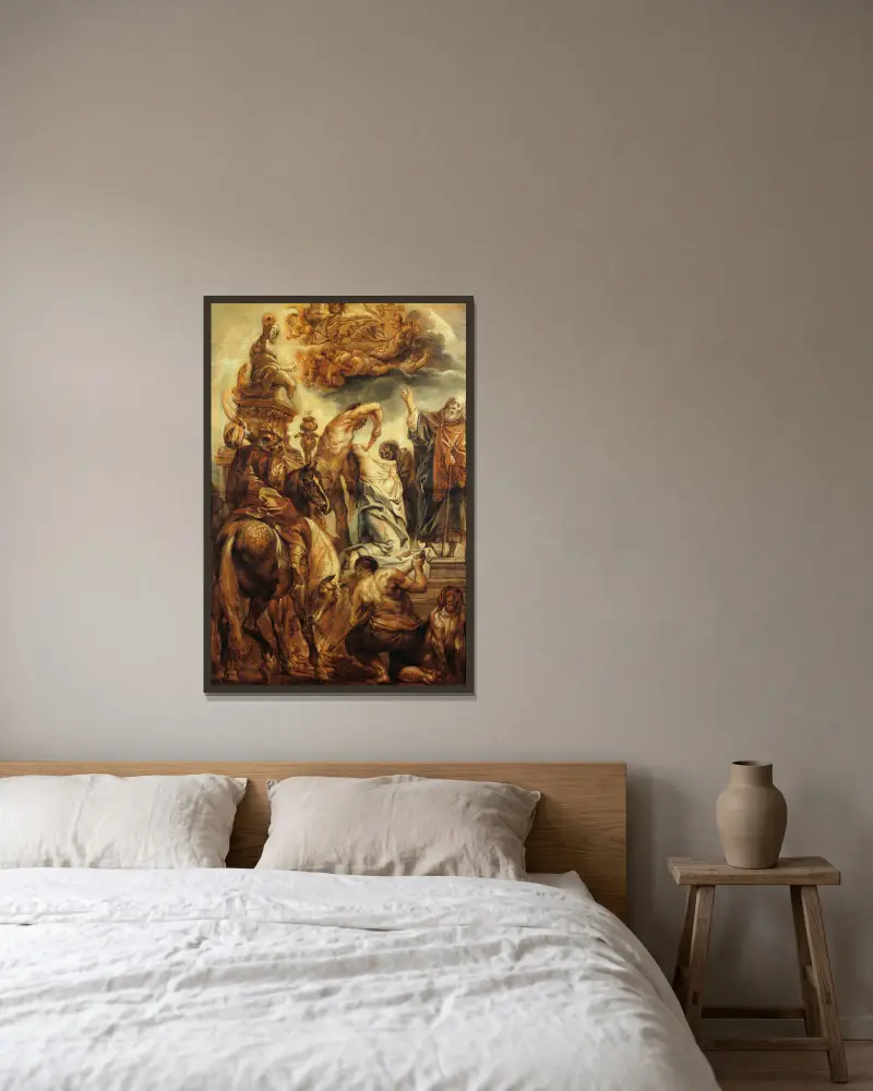 Le Martyre de Sainte Apolline av Jacob Jordaens inramad på en vägg