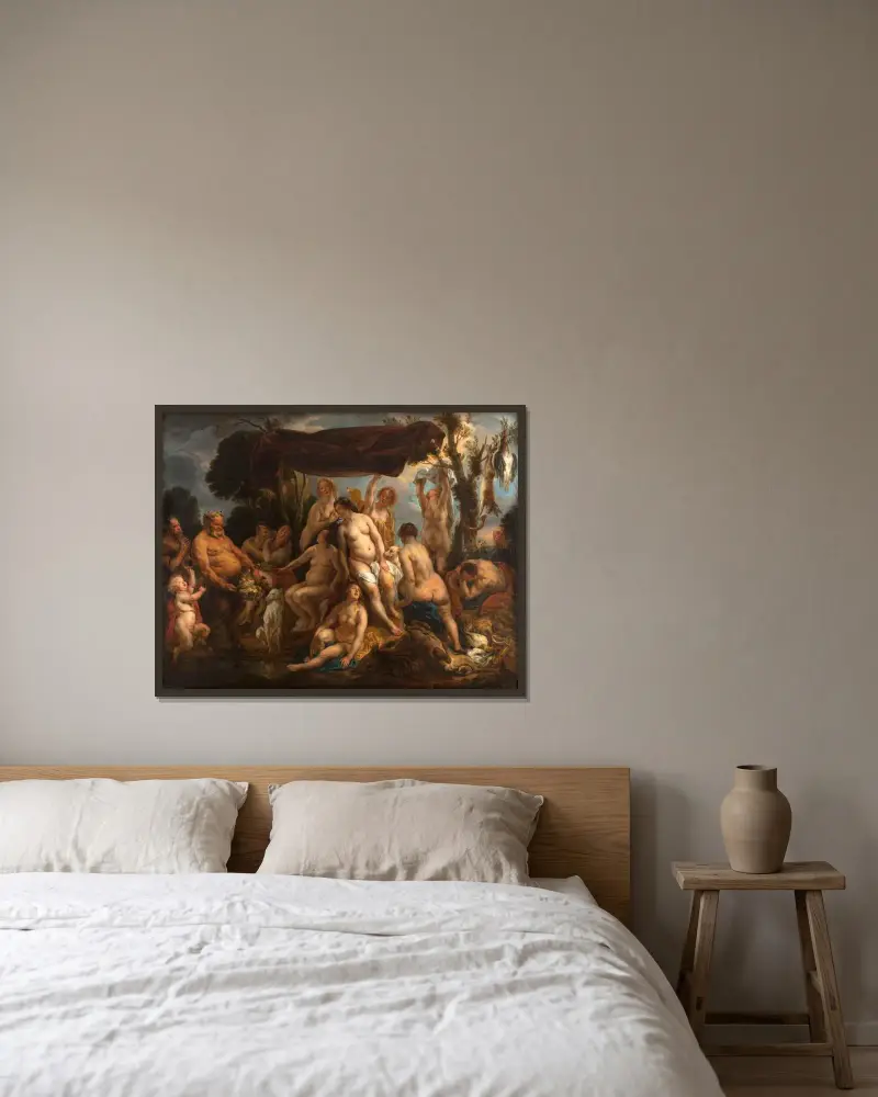 Dianas vila av Jacob Jordaens inramad på en vägg